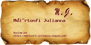 Mártonfi Julianna névjegykártya